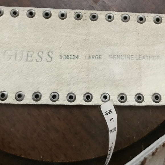 Guess Silver Belt - Genuine Leather, size Large - Picture 2 of 7